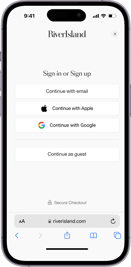 Sign in flow — multiple entry paths to reduce friction